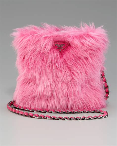 borsa prada pelliccia rosa